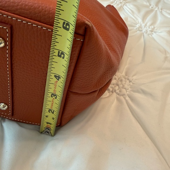 Dooney & Bourke Pebble Leather Florentine Logo Lock Shoulder Bag Rust Color - Picture 16 of 16